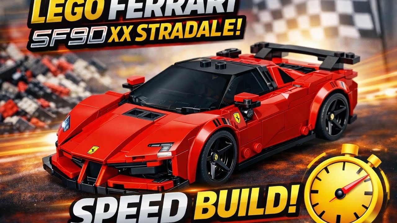 Ferrari SF90 XX Stradale Sports Car - LEGO Speed Build | Satisfying Time Lapse