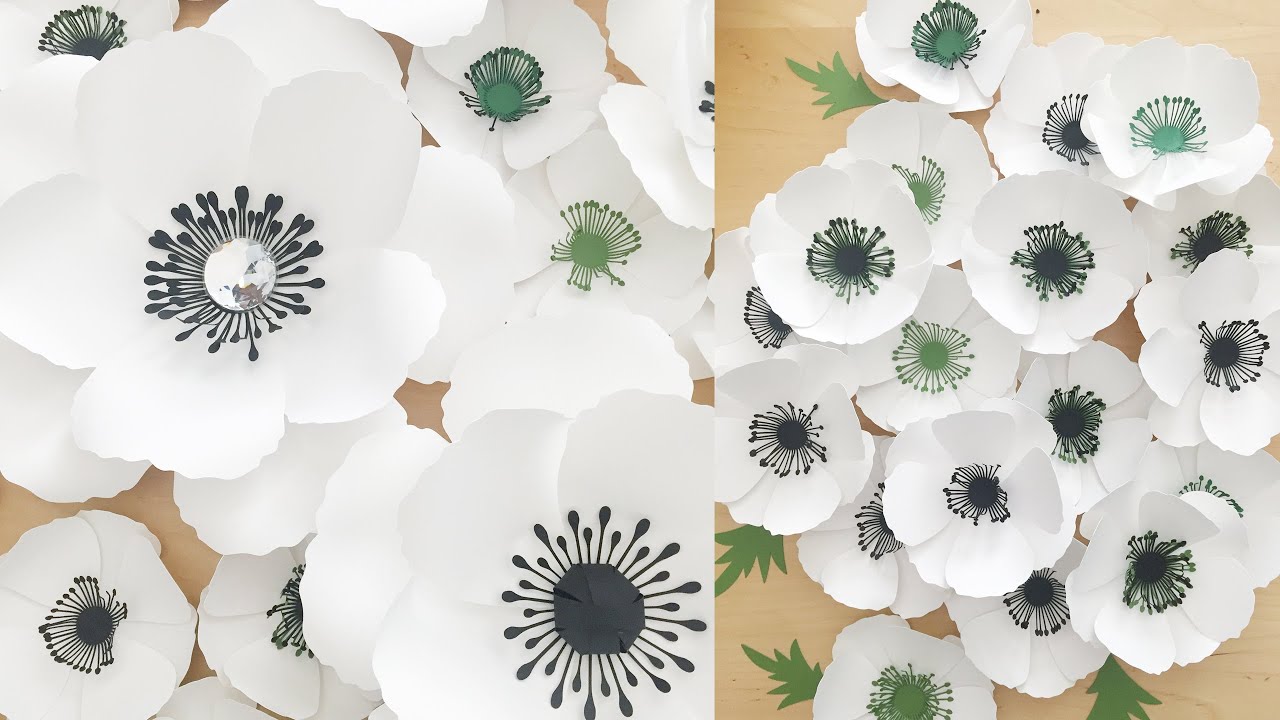 DIY Easy Paper Flower Tutorial | How to Make Anemones | 3 Different Ways to make a Flower Center