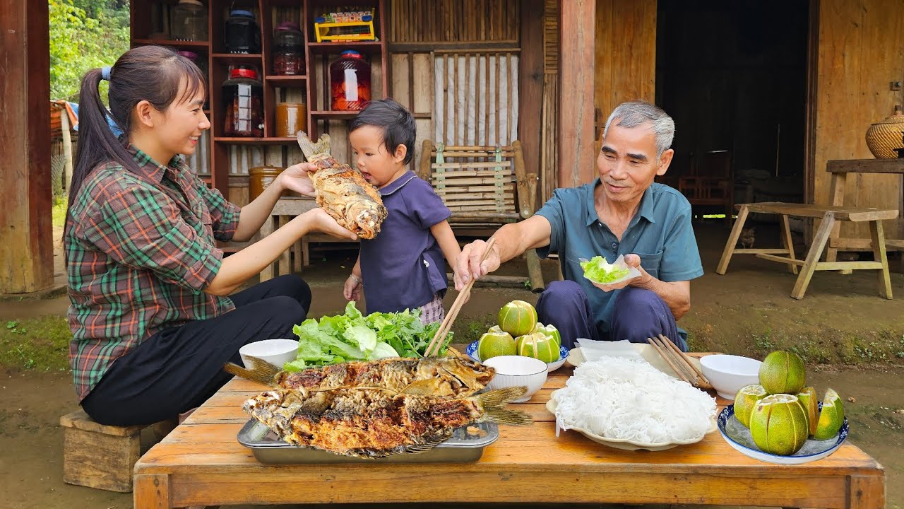 The perfect combination creates a delicious and nutritious fish dish - Orange picking | Village life