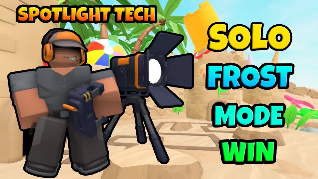 Solo Frost Mode With New Spotlight Tech Tower | Tower Defense Simulator