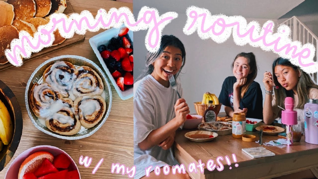 Morning Routine // online school, new apartment + breakfast w/my roomies!!