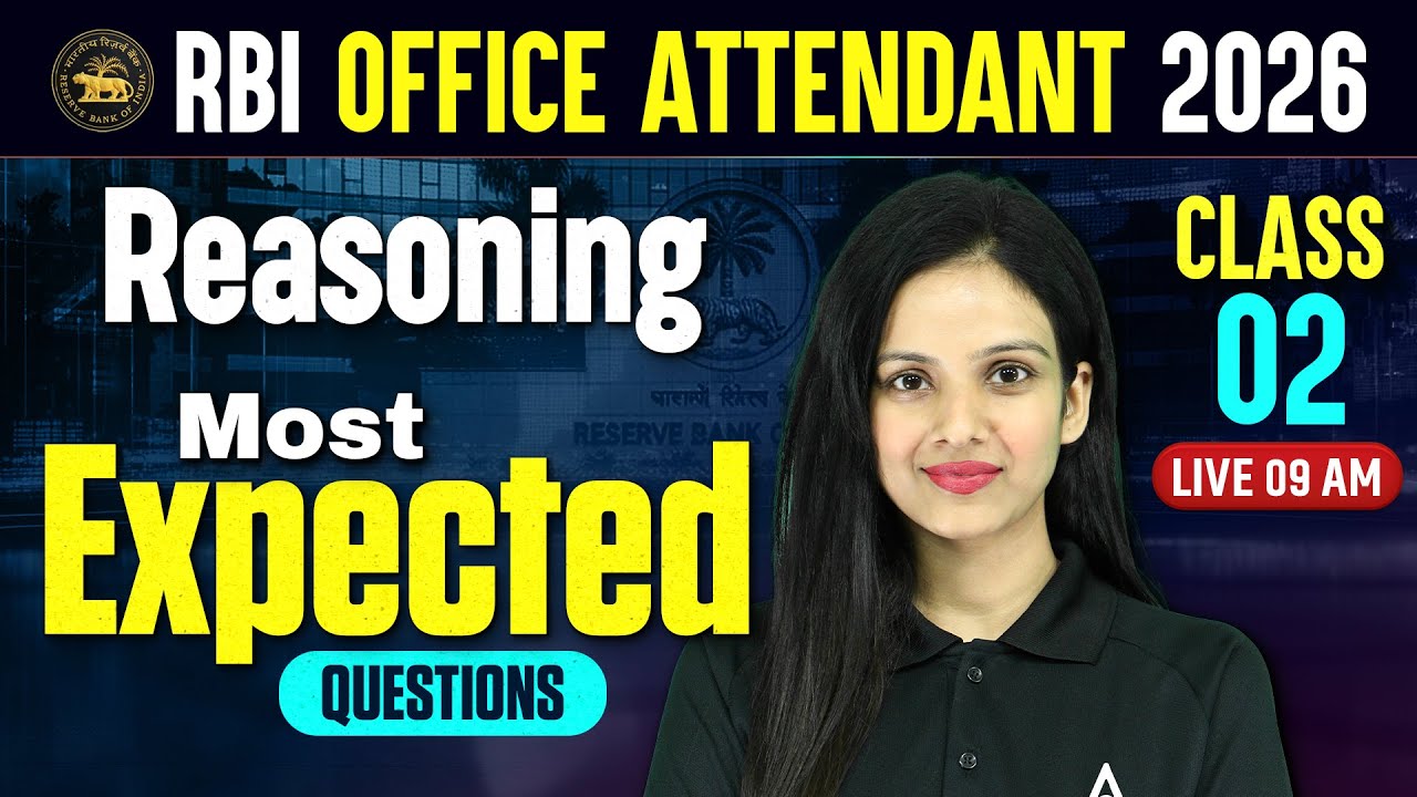 RBI Office Attendant 2026 Reasoning | Reasoning Most Expected Questions | Class 02 | By Sona Ma'am