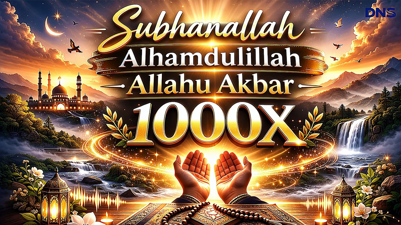 Subhanallah, Alhamdulillah, Allahu Akbar (1000X) | Powerful Dhikr for Peace, Healing & Calm