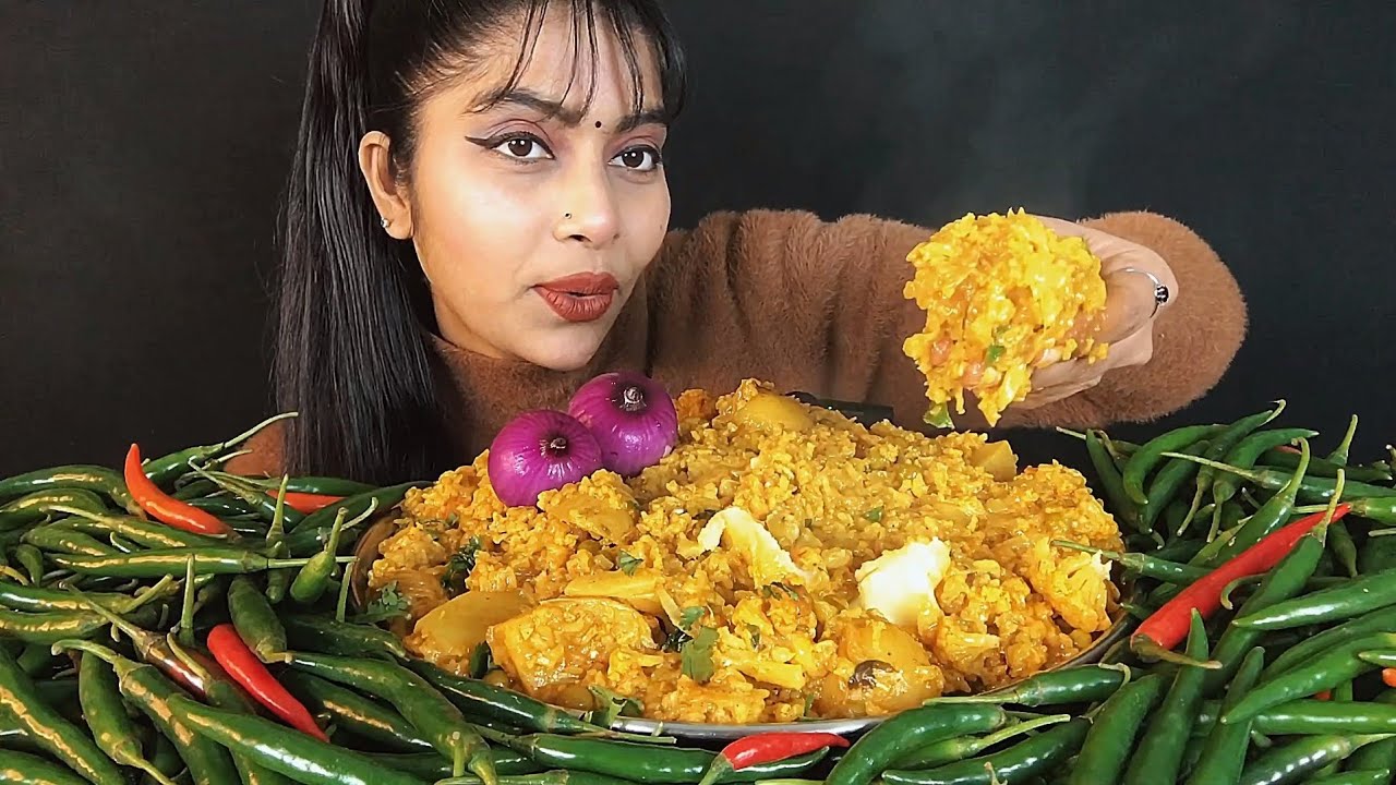 Eating asmr tahdi with green chilli challenge | Eating spicy food | indian food Eating mukbang show
