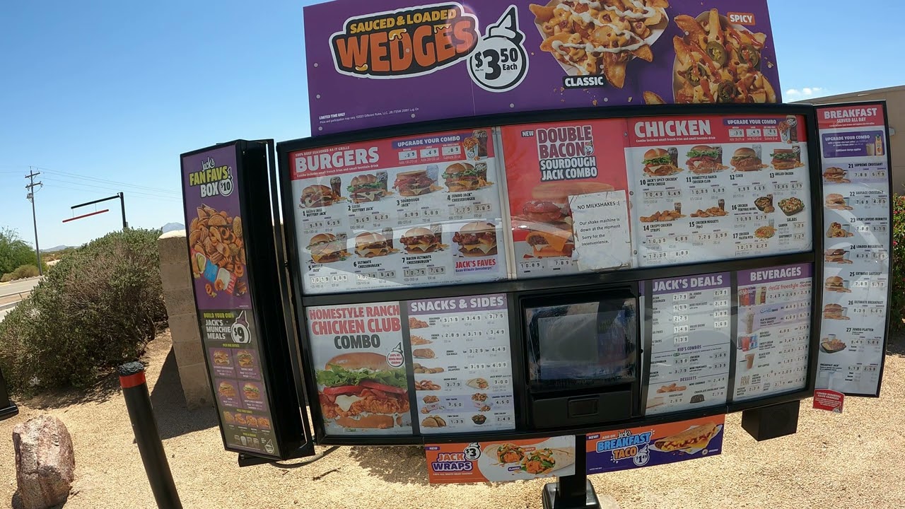 Jack in the Box Drive-Thru, #7 Meal, Curly Fries, Lemonade, Wellton, Arizona, 25 August 2023, GFH