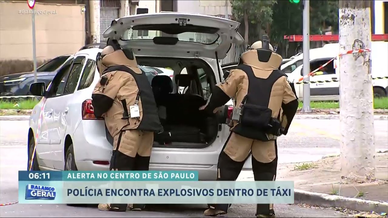 Polícia encontra explosivos dentro de táxi em São Paulo
