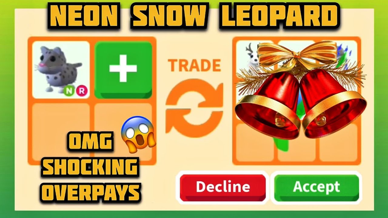 31 OFFERS - NEON SNOW LEOPARD - CHRISTMAS PET - Adopt Me Rich Servers