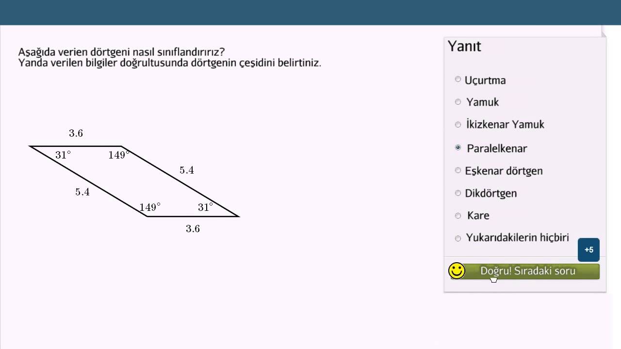 Dörtgen Çeşitleri Alıştırmaları (Temel Geometri / Şekiller)