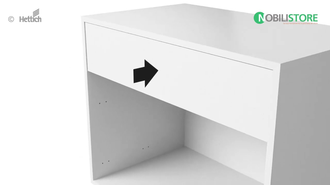 Sistema Push to open Silent per cassetti Hettich AvanTech YOU - www.nobilistore.it