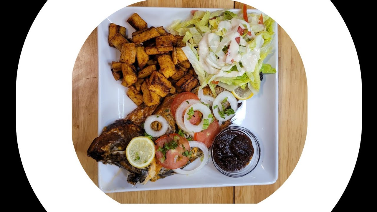 HOW TO MAKE GRILLED TILAPIA WITH  FRIED PLANTAIN 