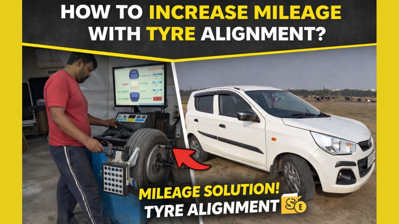 🛞Tyre Alignment Se Kitni ⛽️Mileage Badhti Hai? Truth Revealed!🤩#automobile #milagetest #tyre #alto