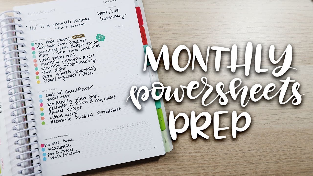 My February Powersheets Prep | Goal Planning 2019
