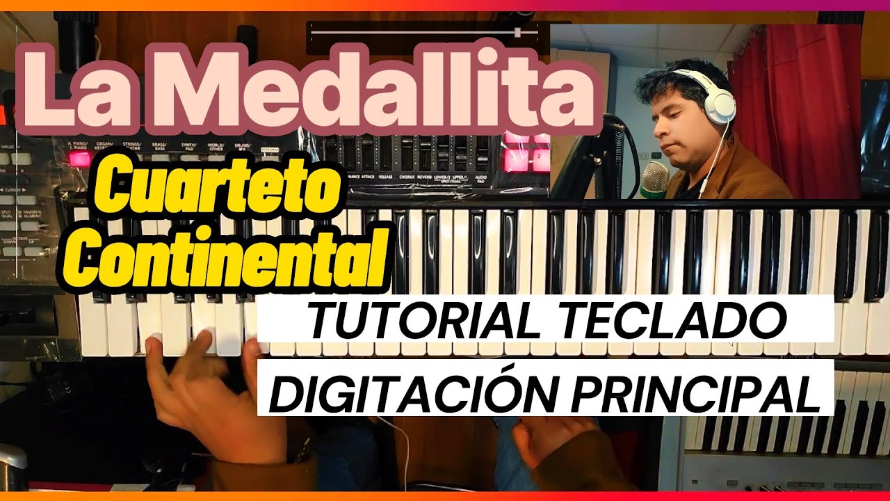 La Medallita Cuarteto Continental TUTORIAL TECLADO #musichuayotuma