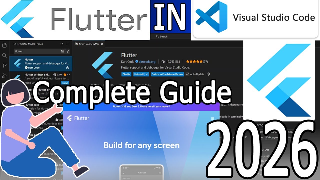 Как установить Flutter в Visual Studio Code на Windows 11 [Обновление 2026 года] Настройка Flutte...
