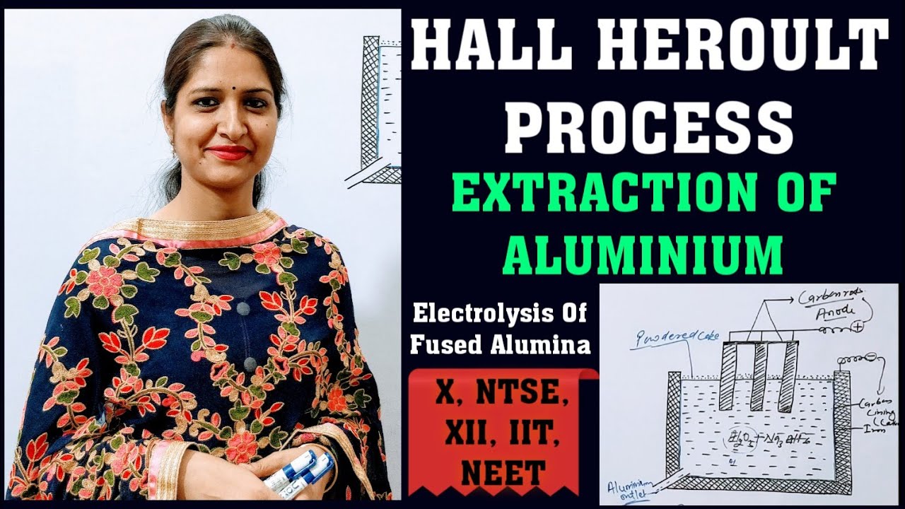 Hall heroult process|Lect-11|Extraction of aluminium|Electrolysis of fused alumina | X,XII,IIT,NEET.
