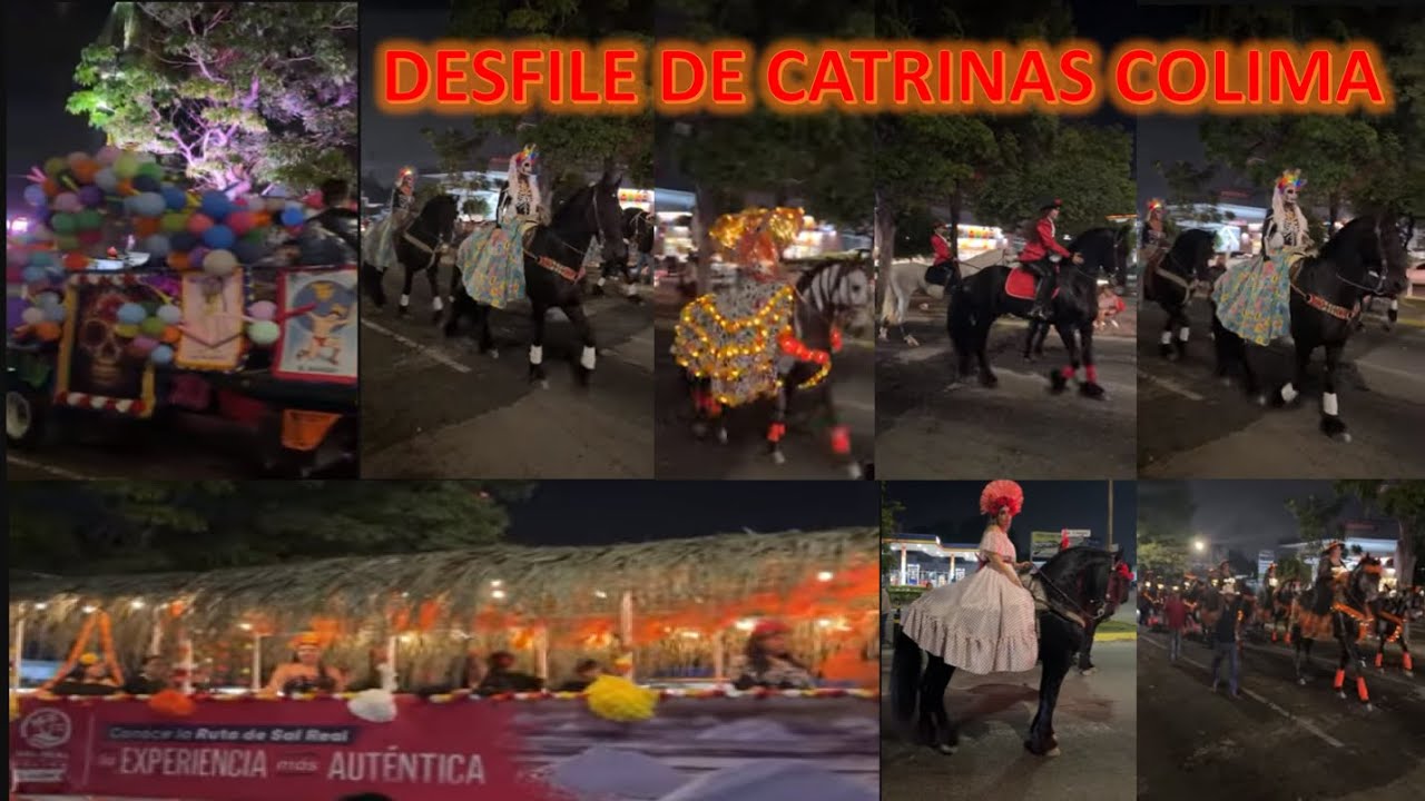 EN VIVO CABALGATA DE CATRINAS COLIMA #envivo #caballos #cabalgata #catrinas #diademuertos #show