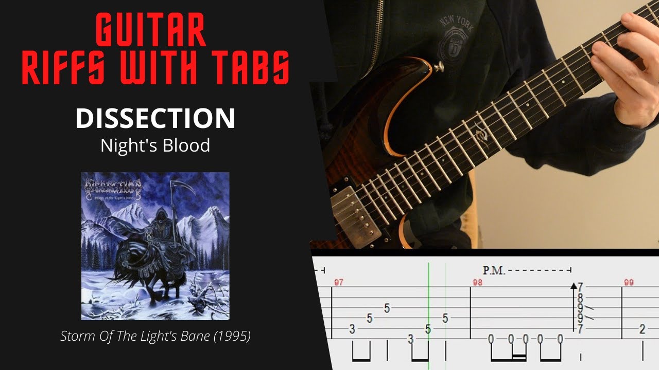 Dissection - Night's Blood - Guitar riffs with tabs / cover / lesson