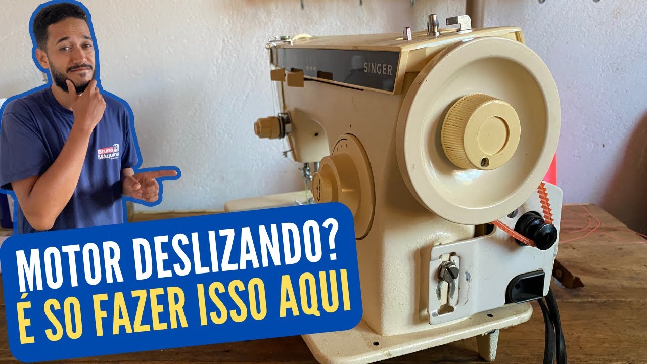 Máquina de costura doméstica deslizando a correia e a máquina não gira - Aprenda como resolver