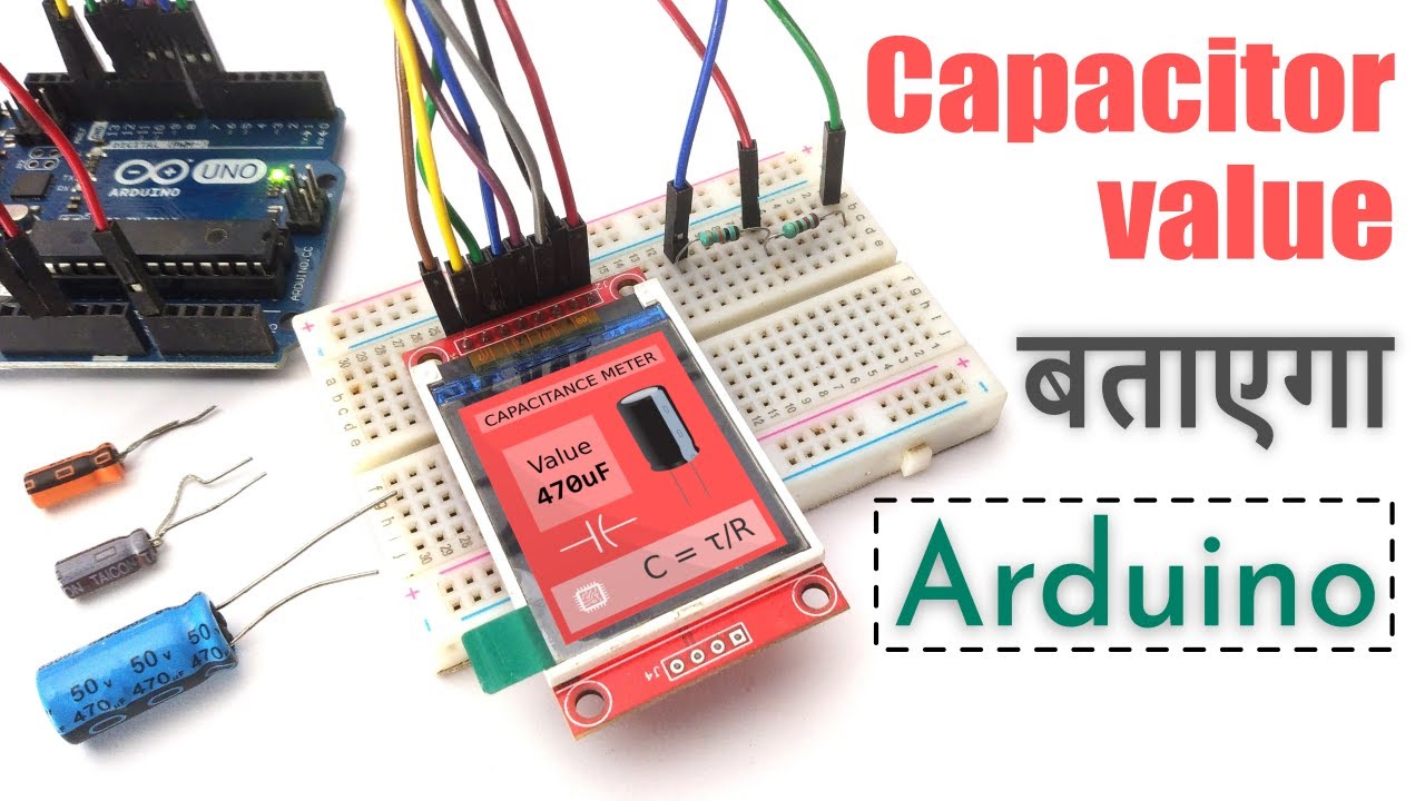 Capacitor की value कैसे measure करें | Utsource Arduino Capacitor meter with color tft display