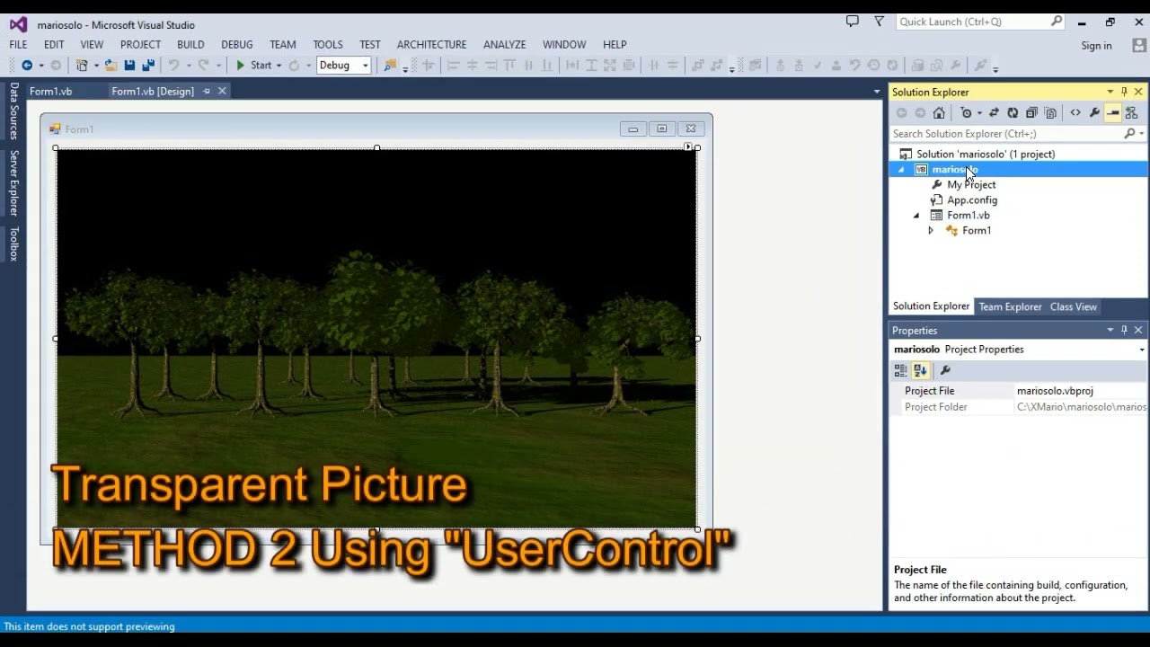 VB Dot Net Transparent Picture Music and Sound Effects