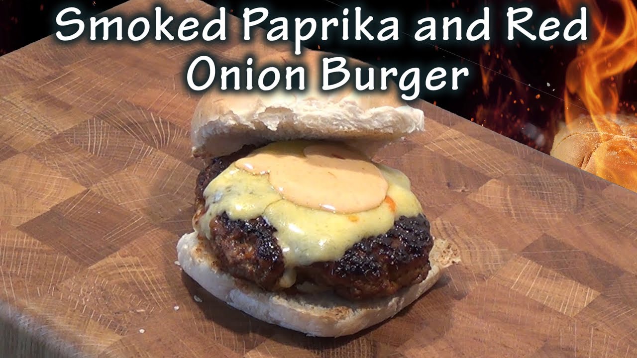 Smoked Paprika and Red Onion Burger cooked on a steel Plancha by The BBQ Chef