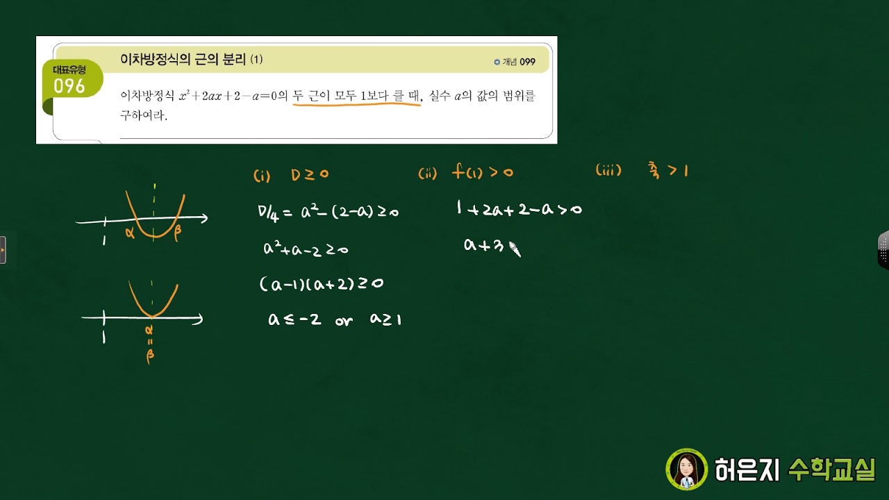 이차부등식_유형96_이차방정식의 근의 분리1