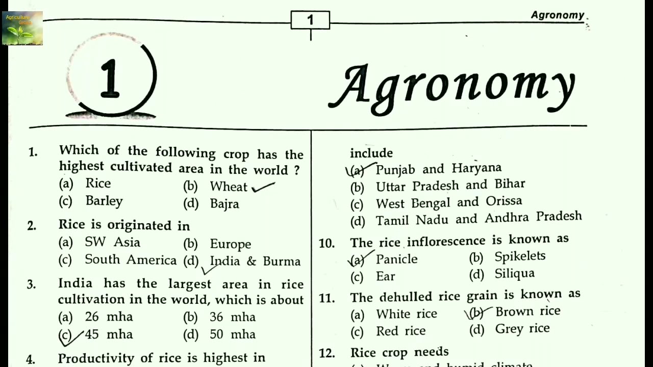 Objective Agronomy by S.R.Kantwa book(Part-1) || Lecture series