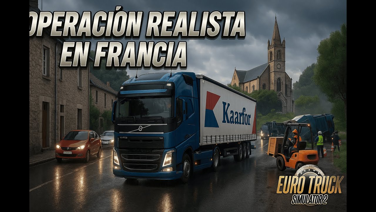 🚚  OPERACIÓN REAL en PUEBLOS de FRANCIA 🇫🇷 | Volvo FH + ETS2 SnowyMoon REAL 4K