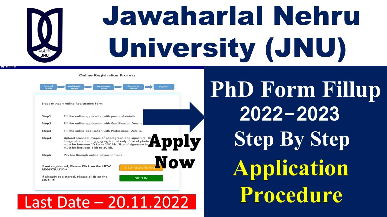 JNU PhD Application Process 2022 // Step By Step // JNU PhD Form Fillup 2022
