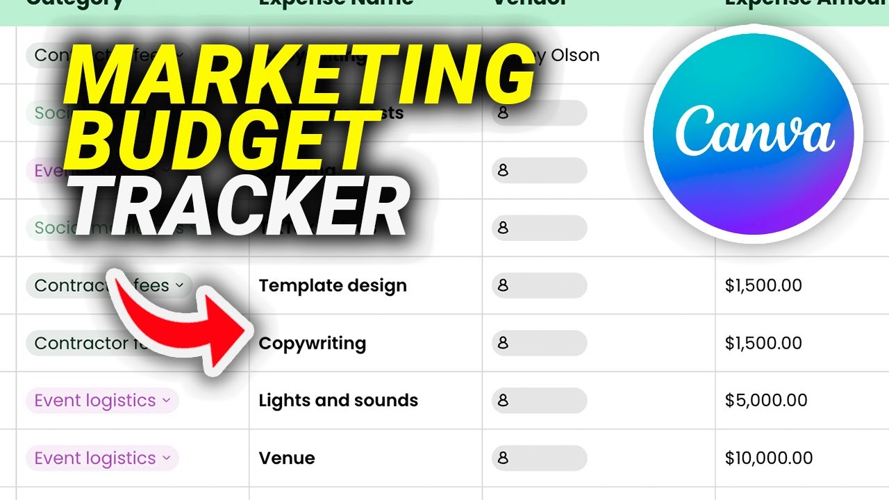How To Make A Marketing Budget Tracker Fast in Canva