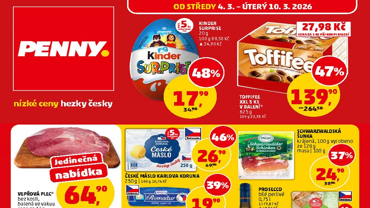 PENNY LETÁK OD 4.03.2026! 🛒 Velké slevy a Penny dny! 🔥 Tohle musíte vidět!