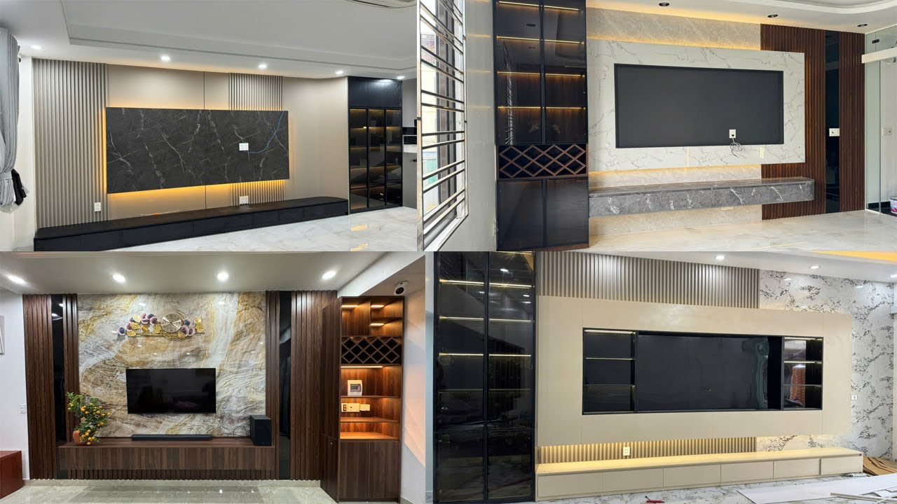 TOP 10 Mẫu Vách Tivi Phòng Khách Hiện Đại Nhất 2025