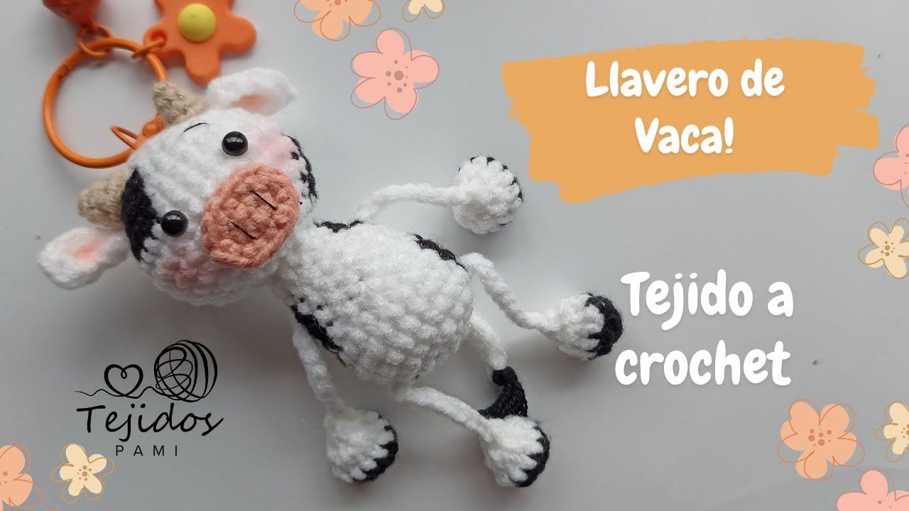 Llavero de vaca tejido a crochet l paso a paso