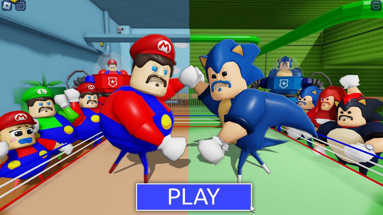 Mario Team Vs Sonic Team! in BARRY'S PRISON RUN! #roblox