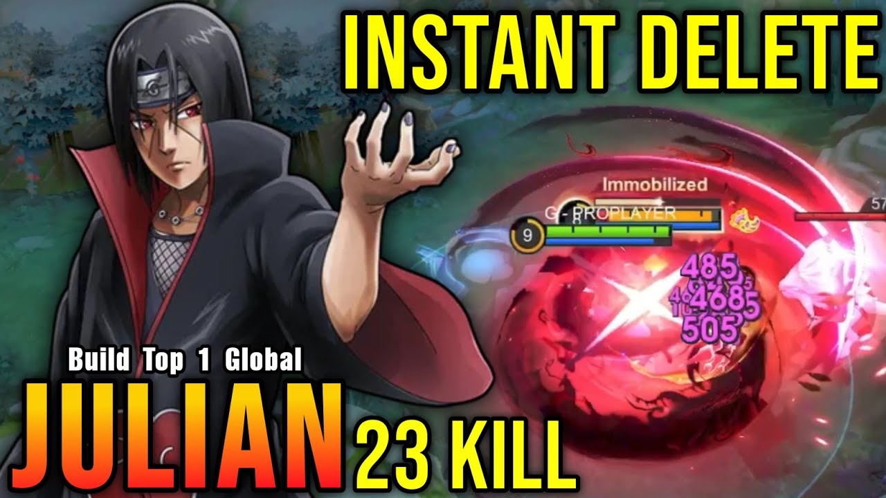 23 Kills!! Julian x Itachi Instant Delete Enemies!! - Build Top 1 Global Julian ~ MLBB