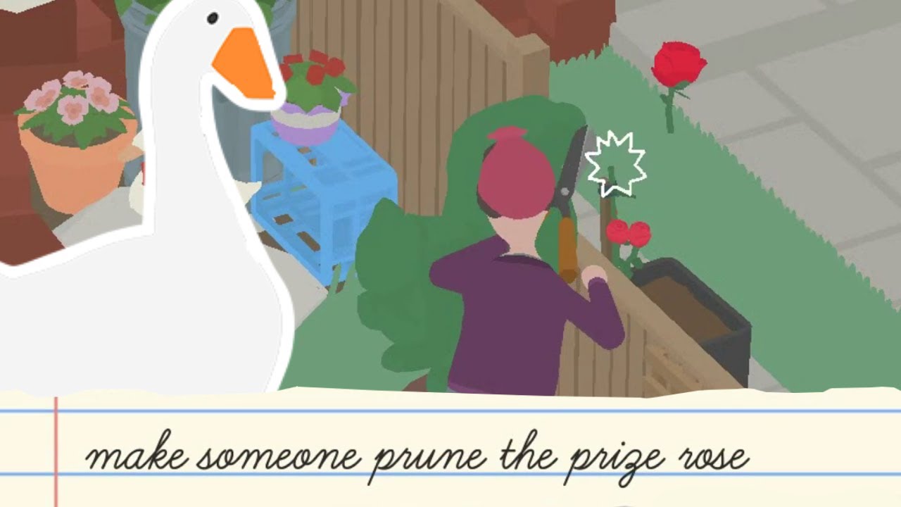 make someone prune the prize rose [ Untitled Goose Game FAST Walkthrough ]