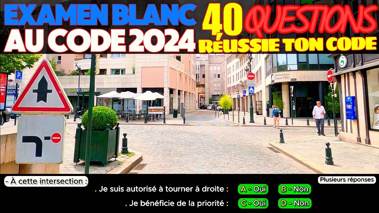 Test au code de la route - 40 Questions à l'Examen blanc du permis de conduire + Réponses