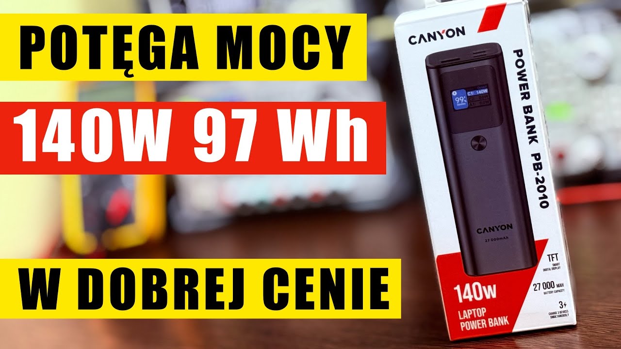 CANYON PB 2010 Power Bank 2xUSB-C 1xUSB-A PD 3.1 140W 97Wh