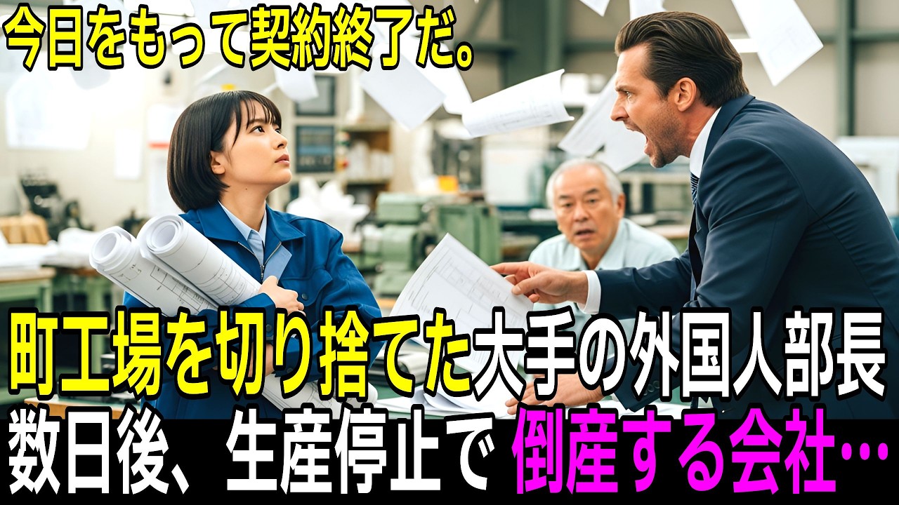 「お前の会社なんていつでも潰せる」と小さな工場を切った外国人部長。数日後、倒産する会社ｗ【シニア】