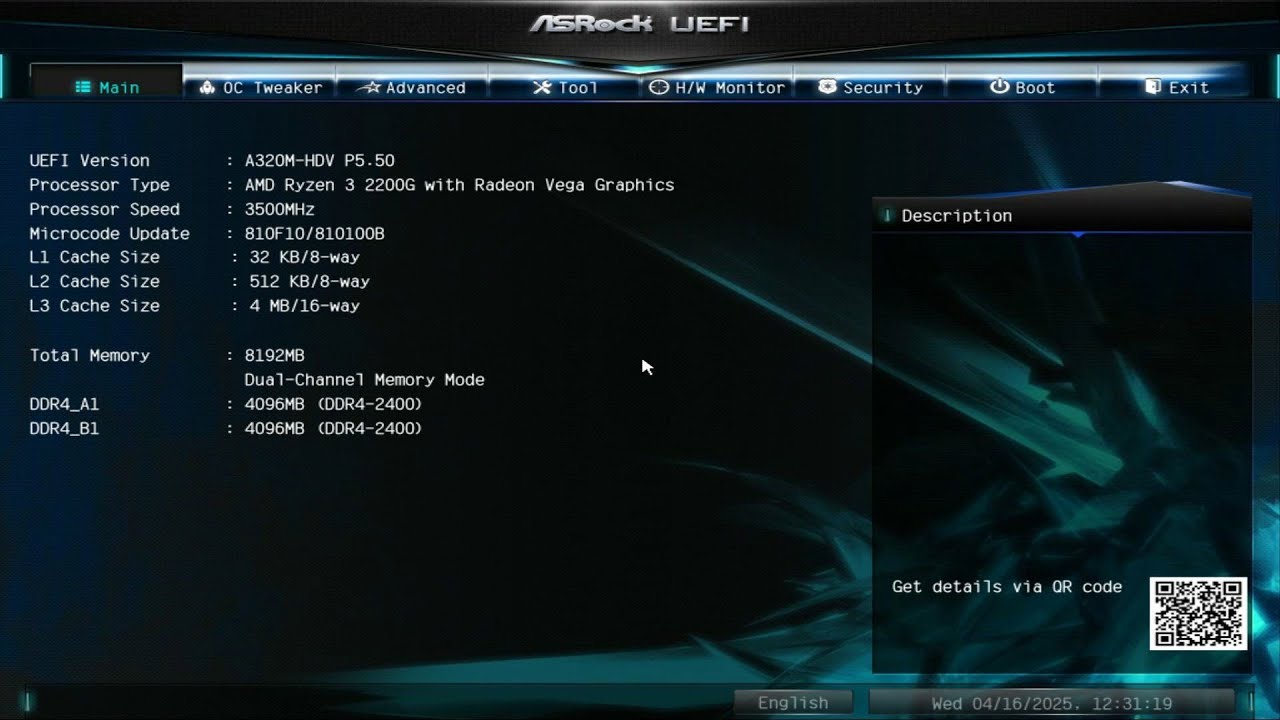 Update BIOS Asrock A320M-HDV