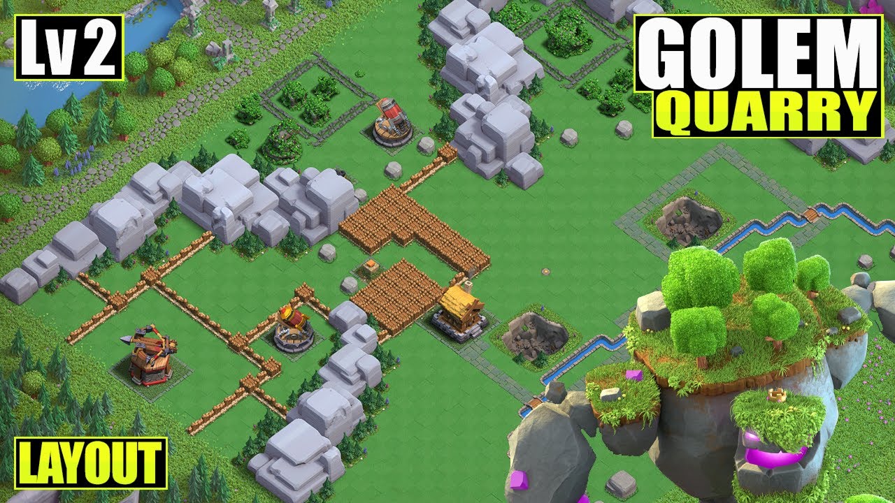 NEW BEST Base Layout for Golem Quarry lv.2 + link (UPDATED)