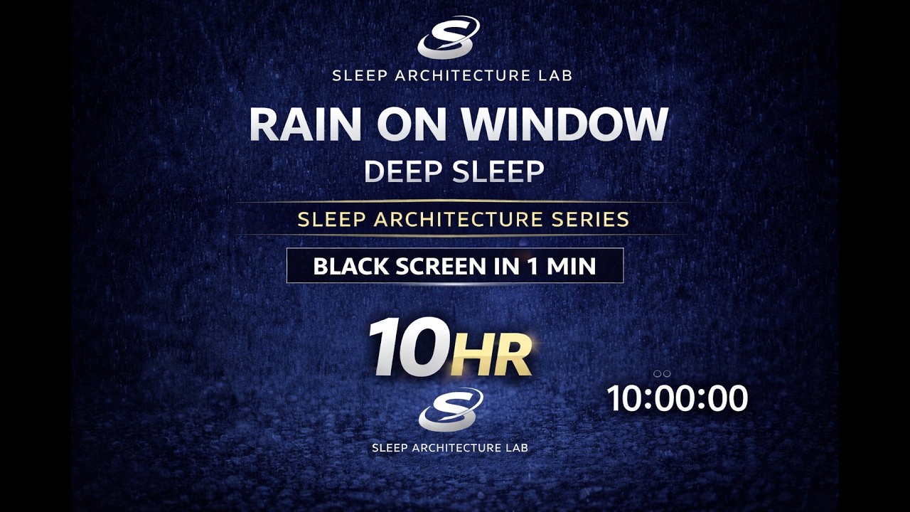 Rain on Window for Deep Sleep (10 Hours) | Black Screen After 1 Minute | No Thunder