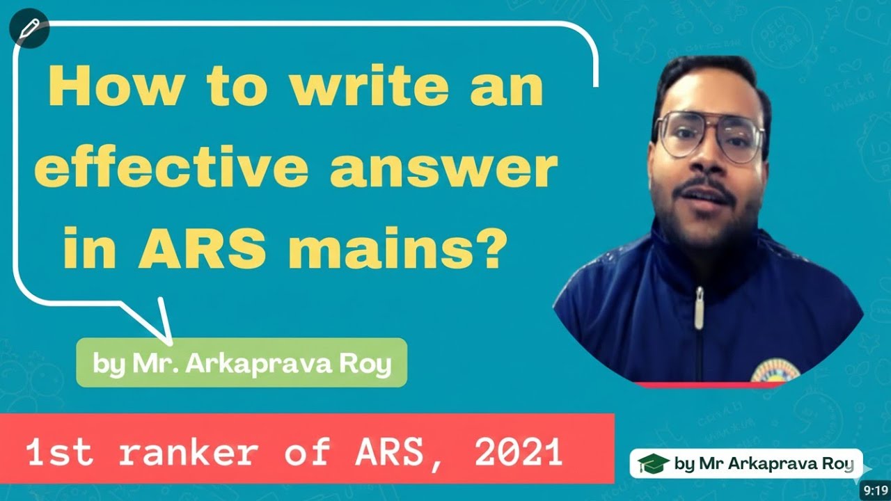 How to write an effective answer in ARS mains