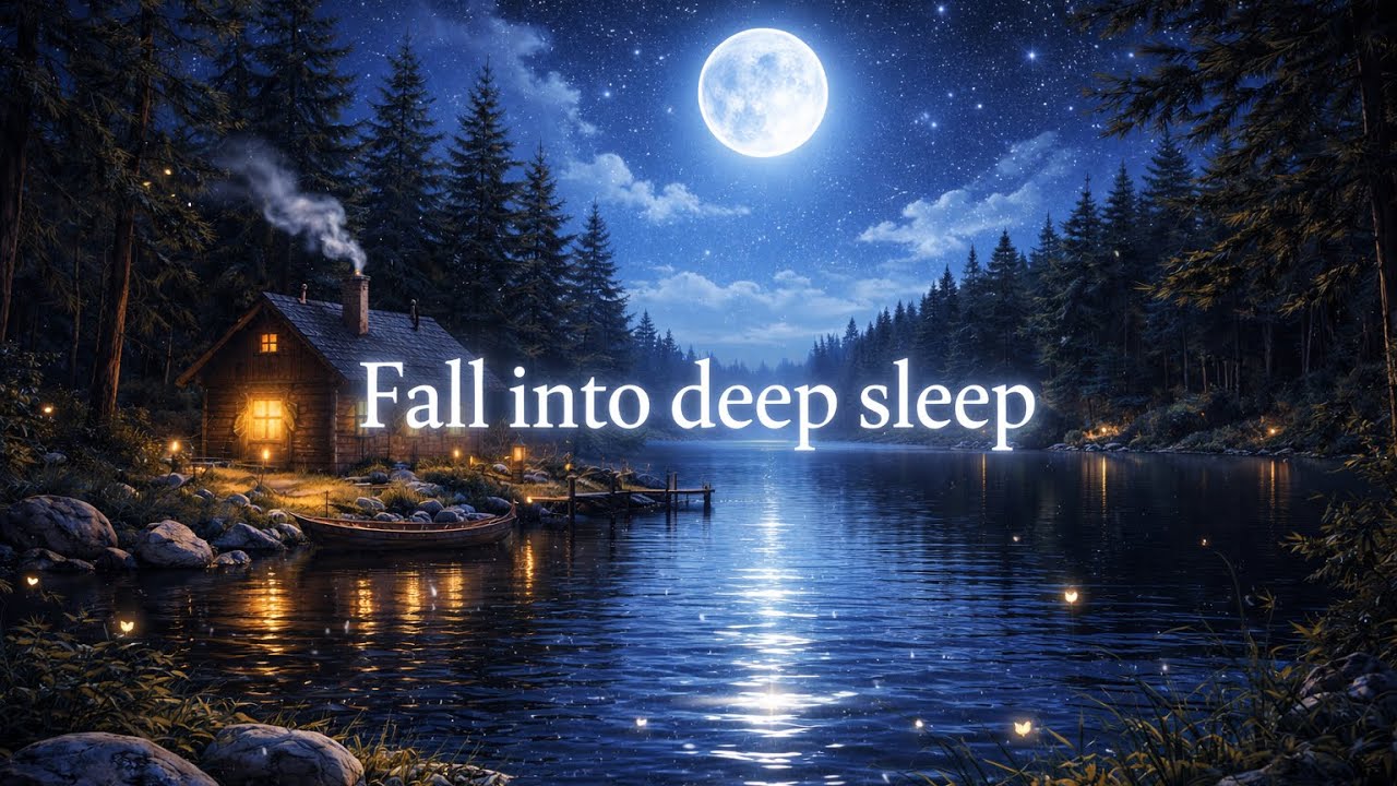 30 Minutes Deep Sleep Music 🌙 Peaceful Night Lake Ambience | Relaxing Music to Fall Asleep Fast