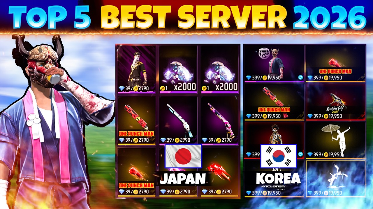 TOP 5 BEST SERVERS OF FREE FIRE IN 2026 😱⚡ || UNKNOWN MYSTERIOUS FACTS || GARENA FREE FIRE