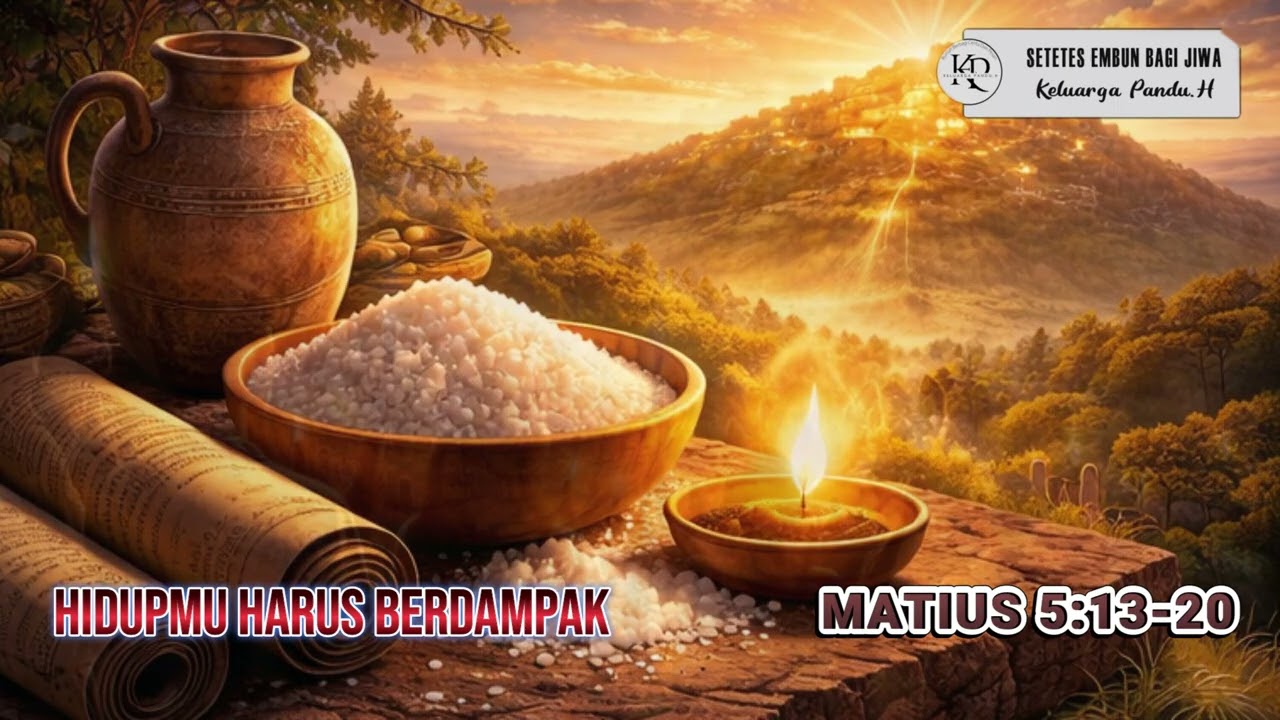 HIDUPMU HARUS BERDAMPAK - MATIUS 5:13-20 #setetesembunbagijiwa #RenunganKristen #FirmanTuhan
