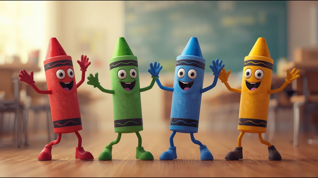 Learning Colors with Crayons | Colors Song For Toddlers |  Learn Colors Song | Avni And Adya