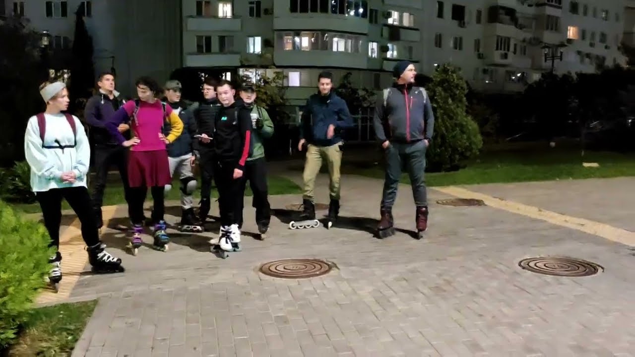 Катались на роликах по району.