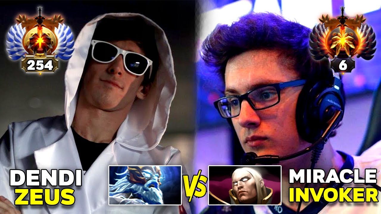 Miracle vs Dendi Mid Signature Heroes Battle - Invoker vs Zeus - Dota 2