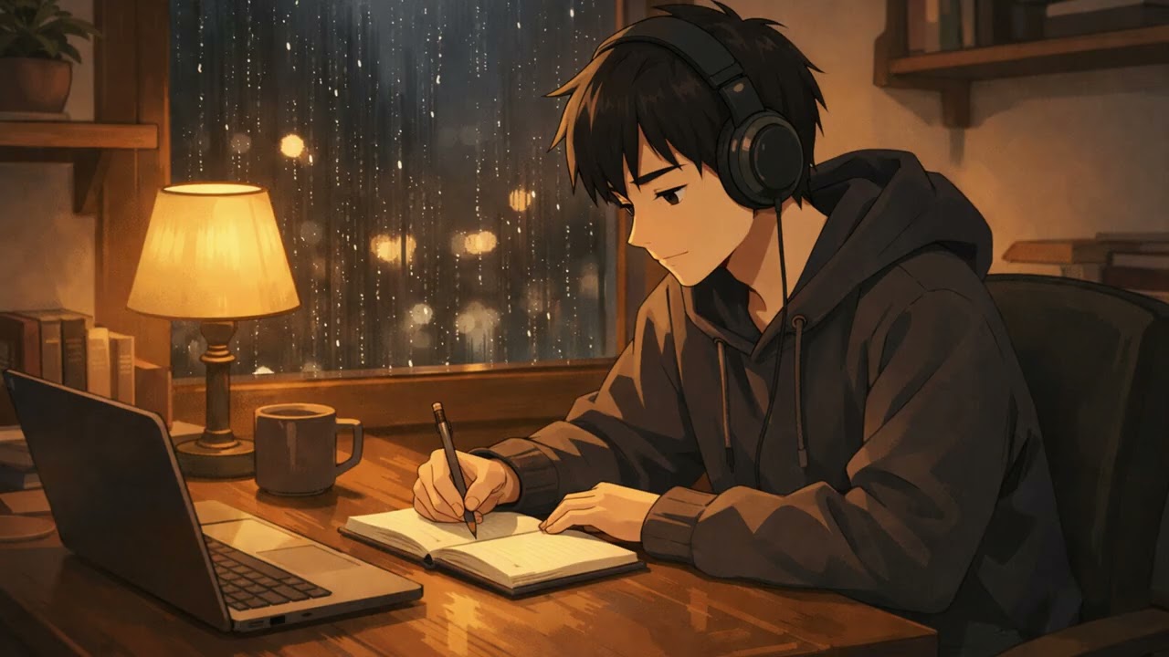 Rainy Night Lofi – Deep Study Music (1 Hour) | DEEPDESK